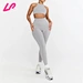 Seamless Ribbed High Waisted Exercise Leggings